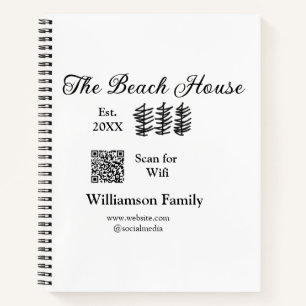 The beach house add family name Q R scan wifi webs Notebook