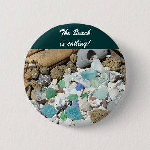 The Beach is calling! buttons Sea Glass Rocks
