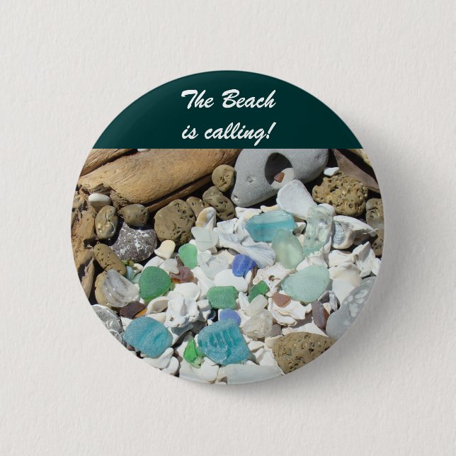 The Beach is calling! buttons Sea Glass Rocks (Front)