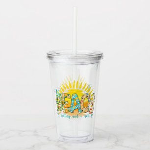 The Beach Is Calling Sunset Acrylic Tumbler