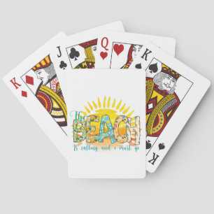 The Beach Is Calling Sunset Playing Cards