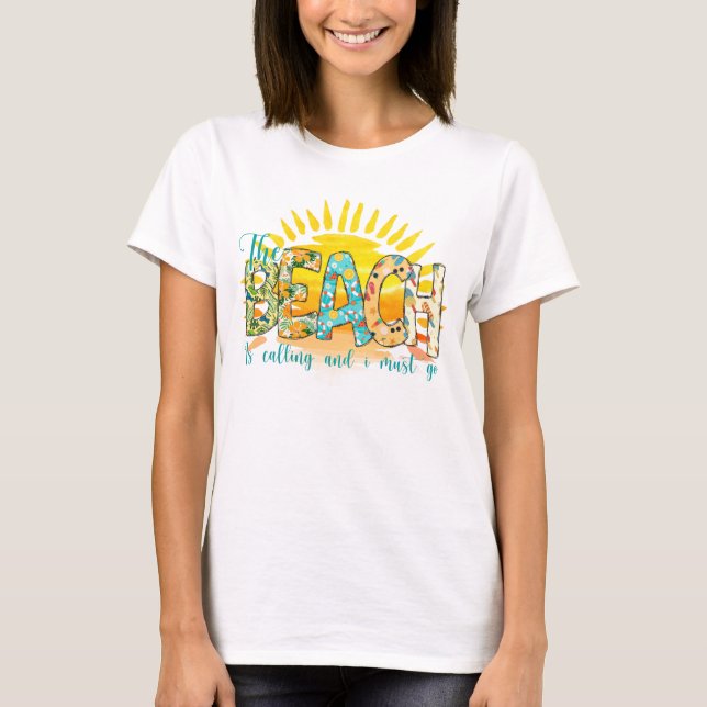 The Beach Is Calling | Sunset T-Shirt (Front)
