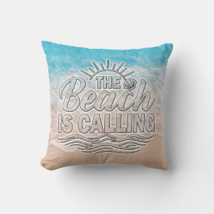 The Beach Is Calling Throw Pillow