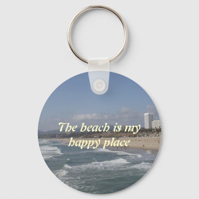 The beach is my happy place keychain (Front)