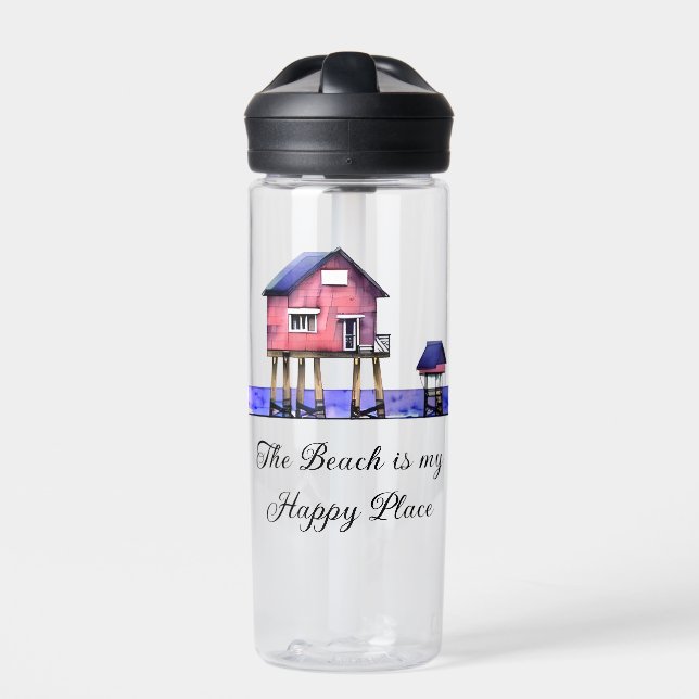 The Beach is my Happy Place Water Bottle (Front)