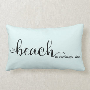 The beach is our happy place lumbar pillow