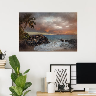 The Beach. Painting Oil Landscape Poster