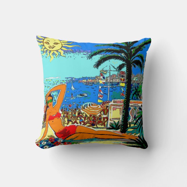 The Beach Throw Pillow (Front)