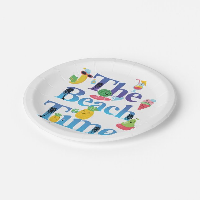 The Beach Time Paper Plate (Angled)