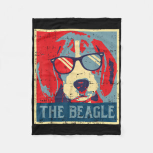 The Beagle Obama Poster Vintage Animal Pet Hound D Fleece Blanket