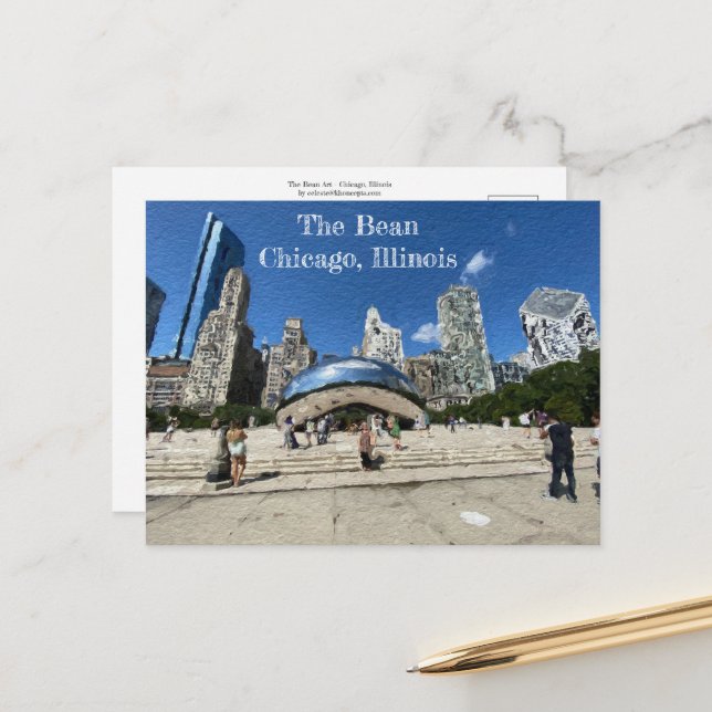 The Bean - Chicago, Illinois Postcard (Front/Back In Situ)
