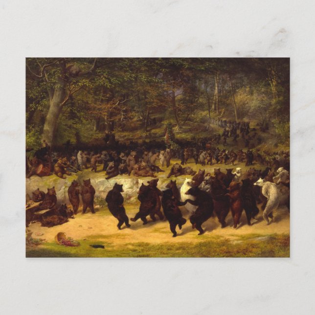 The Bear Dance, 1870 by William Holbrook Beard Postcard (Front)