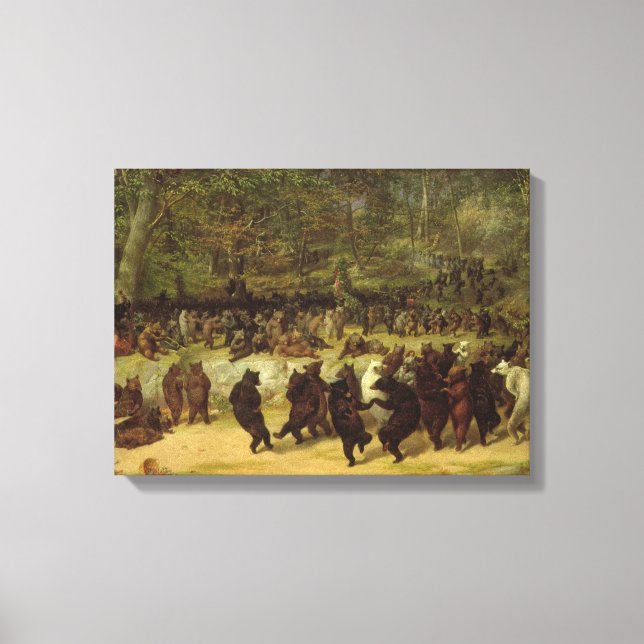 The Bear Dance Painting - William Holbrook Beard Canvas Print (Front)