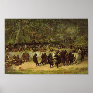 The Bear Dance Painting - William Holbrook Beard Poster