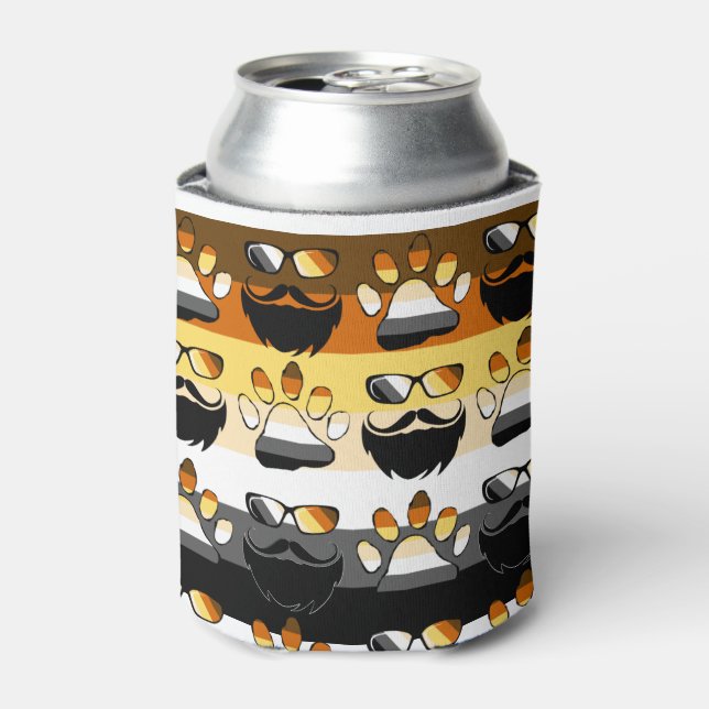 The Bear Geek's Bear Pride Can Cooler (Can Front)