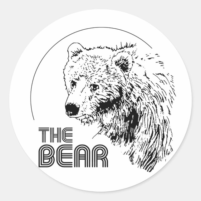 THE BEAR VINTAGE CLASSIC ROUND STICKER (Front)