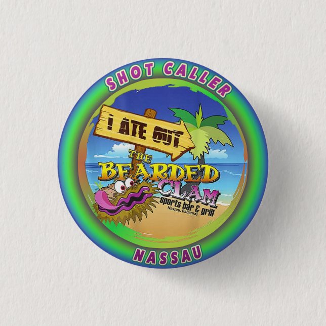 The Bearded Clam 1 Inch Round Button (Front)