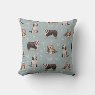 The Bearded Collie Dog Throw Pillow