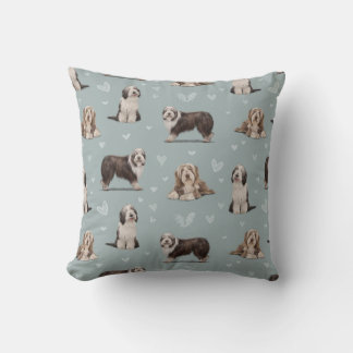 The Bearded Collie Dog Throw Pillow