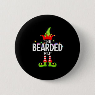 The Bearded Elf Christmas Matching Pajamas 2 Inch Round Button