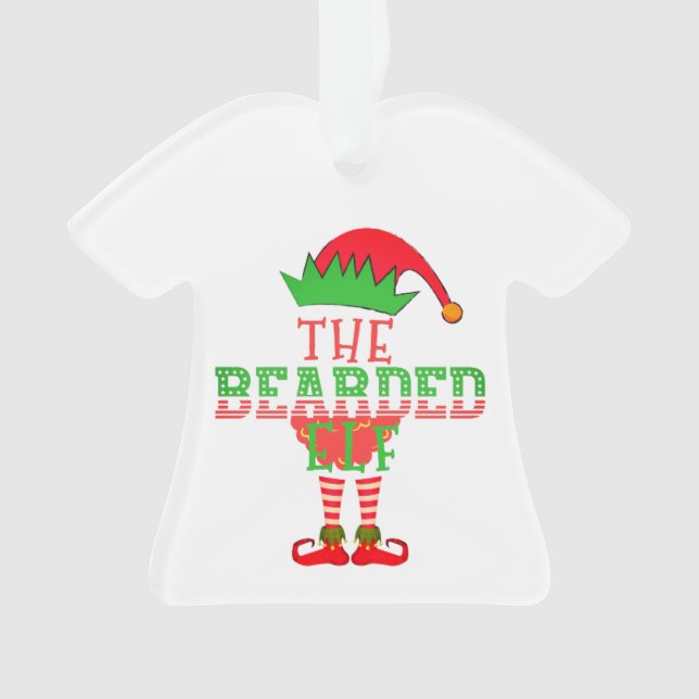 The Bearded Elf Family Matching Christmas Pajama Ornament (Front)