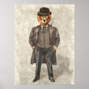 The BEARister a Funny Bear in a Suit Poster
