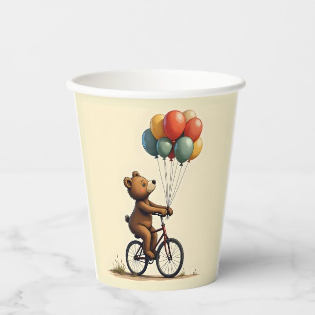 The Bear's Joyful Ride Sticker Paper Cups (Front)