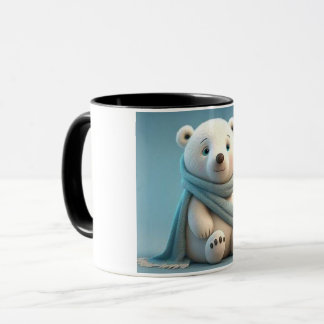 The bear's photo was placed on the logo cup. mug