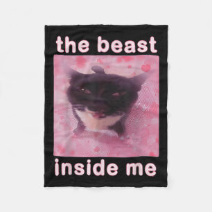 The Beast Inside Me Funny Cat Meme Sarcastic Inapp Fleece Blanket