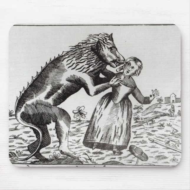 The Beast of Gevaudan Attacking a Young Girl Mouse Pad (Front)