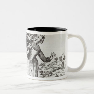 The Beast of Gevaudan Attacking a Young Girl Two-Tone Coffee Mug
