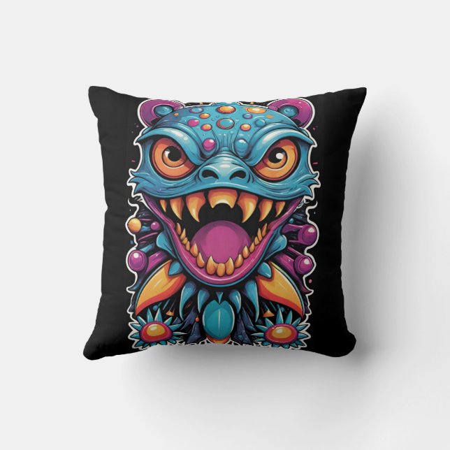 The Beast Will Feast Without Warning - Ken Gauge Throw Pillow (Back)