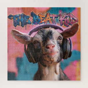 The Beat Kid - Cool Goat DJ with Headphones Jigsaw Puzzle