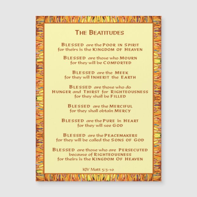 The Beatitudes from Sermon on the Mount Magnet (Front)
