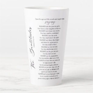 The Beatitudes Matthew 5:2-12 Bible Scripture Latte Mug