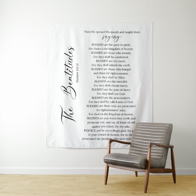The Beatitudes Matthew 5:2-12 Bible Scripture Tapestry (In Situ)