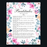 The Beatitudes Matthew 5:3-12 Floral Bible Verse Poster<br><div class="desc">KJV Matthew 5:3-12 The Beatitudes -  Blessed are the poor in spirit: for theirs is the kingdom of heaven...  Floral Scripture Design.</div>