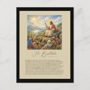 The Beatitudes Matthew 5:3–12 Sermon on the Mount Postcard