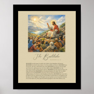 The Beatitudes Matthew 5:3–12 Sermon on the Mount Poster