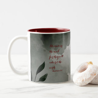 The Beatitudes Scripture Verse 5:5 Two-Tone Coffee Mug