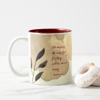 The Beatitudes Scripture Verse 5:7 Two-Tone Coffee Mug