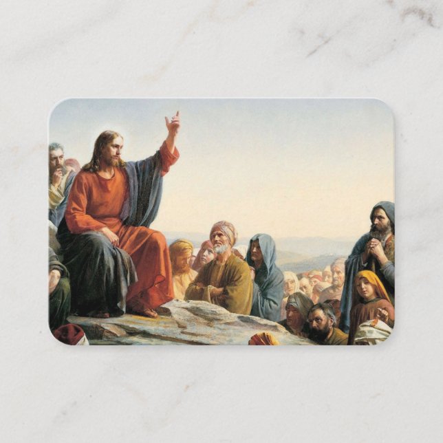 The Beatitudes Sermon on the Mount Prayer Card (Front)