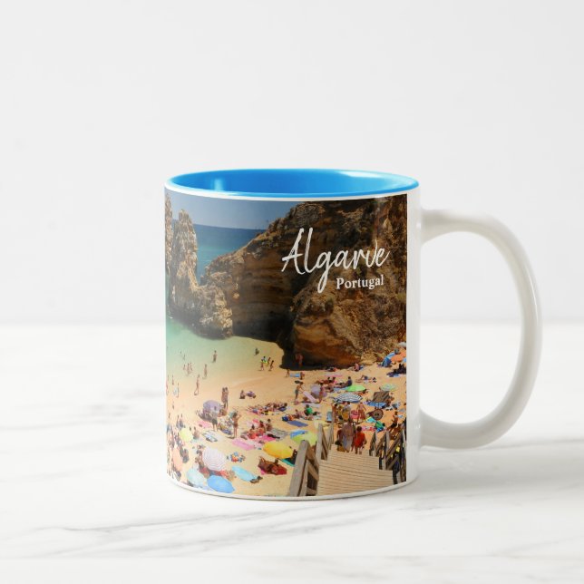 The Beautiful beaches of the Algarve Two-Tone Coffee Mug (Right)