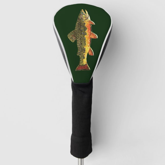 The Beautiful Brook Trout Golf Head Cover (Front)