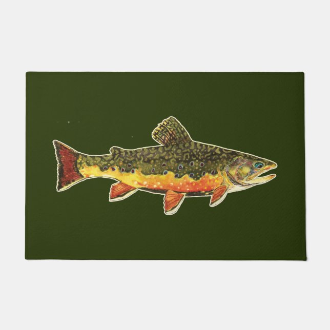 The Beautiful Brook Trout One-of-a-Kind Welcome Doormat (Front)