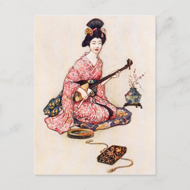 The Beautiful Dancer of Yedo Postcard (Front)