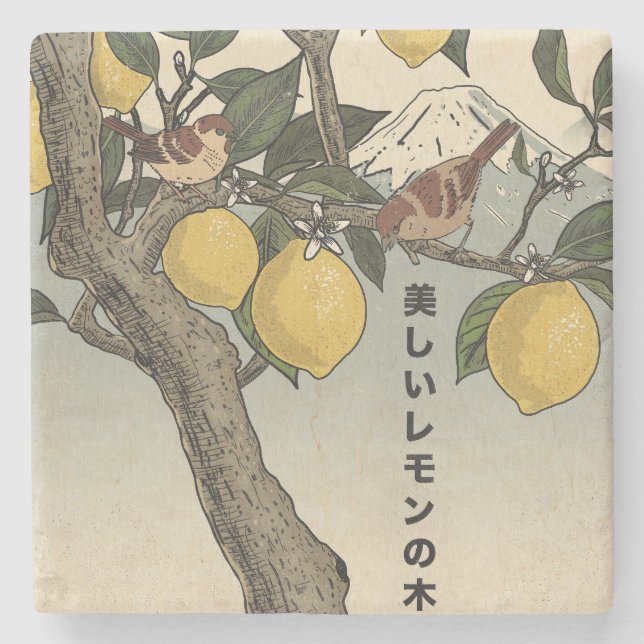 The Beautiful Lemon Tree Stone Coaster (Front)