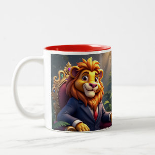 The beautiful lion is the king of the jungle Two-Tone coffee mug