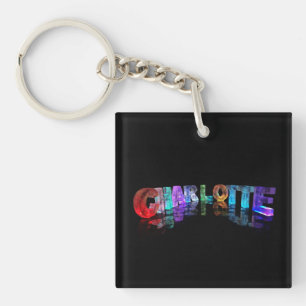 The Beautiful Name Charlotte in 3D Lights Keychain