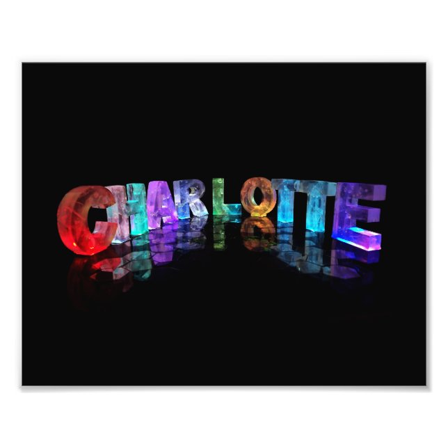 The Beautiful Name Charlotte in 3D Lights Photo Print (Front)